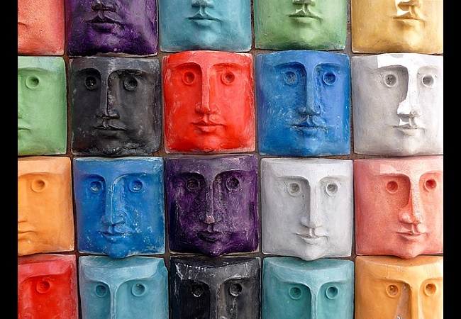 Heads Masks Faces Wall Colors